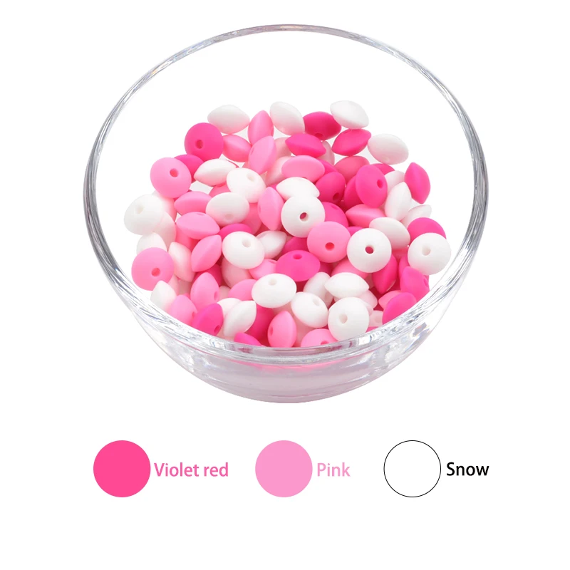 LOFCA 20 Stück Silikon-Linsenperlen 12 mm BPA-frei DIY für Silikon-Schmuck, Armband, Halskette, Zubehör zur Armbandherstellung