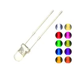 100PCS 3MM LED Diode Kit 3V DIY Set Light Emitting Warm White Green Red Blue Yellow Orange Purple UV Pink Ultra Bright 20mA