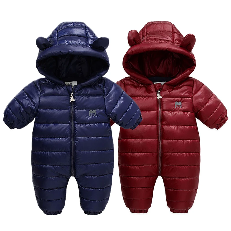 0-24M Rabbit Baby Outerwear Hooded Newborn Clothing Set Girl Jumpsuit Clothes Winter Infant Snowsuit Candy Color Todder Romper