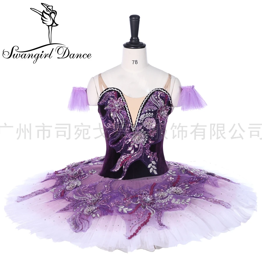 dark purple fairy professional ballet tutu women performance classical ballet tutu costumes adult pancake tutu BT9333