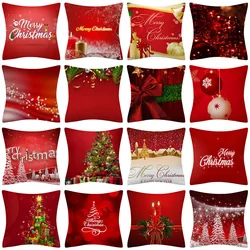 Christmas Red Cushion Pillowcase 30X50 Elk Tree Pillow Decorative Home Decor Sofa Pillows 45x45