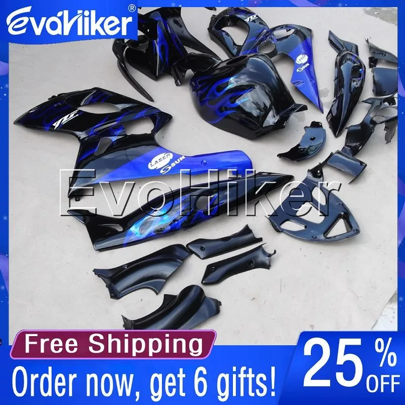 

Custom motorcycle fairing for YZF600R Thunderent 1997-2007 Injection mold motorcycle plastic cover blue flames+gifts