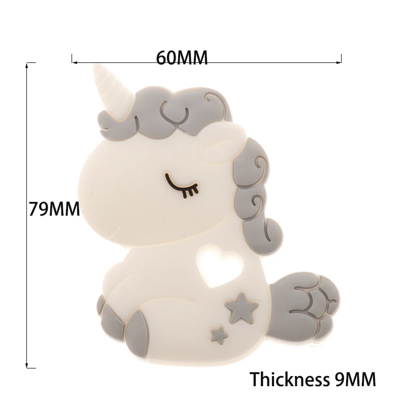 ATOB10pcs Unicorn Baby Teether Silicone Rodent Christmas Gifts For Pacifier pendant Tiny Rod DIY Baby Product chew Teething Toys