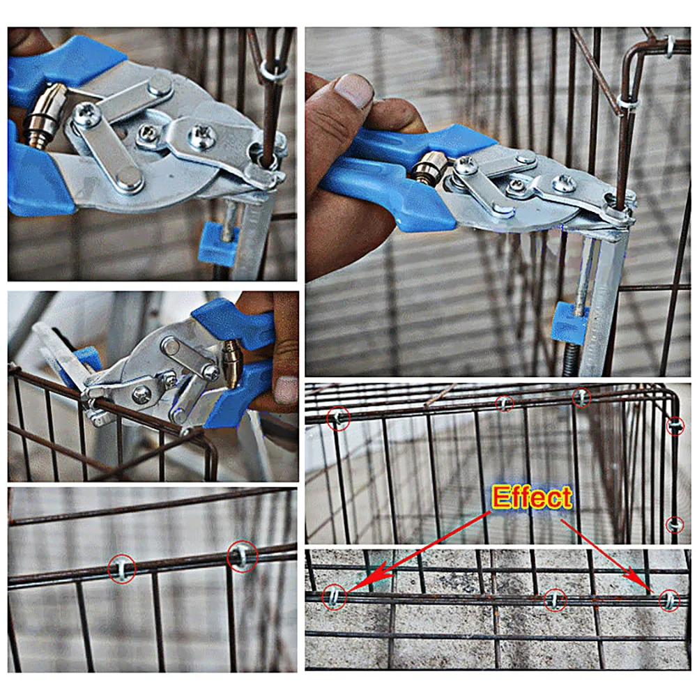 

2020 YHELPFUL Brand Hog Ring Plier Tool and 600pcs M Clips Staples Chicken Mesh Cage Wire Fencing tools setprofessionalpliers