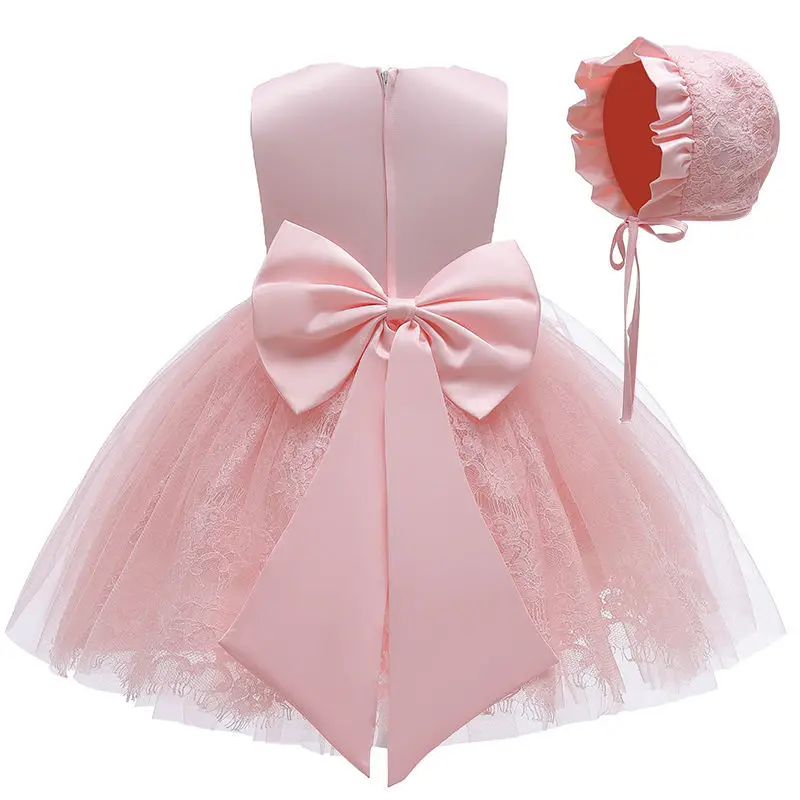 Newborn Flower Pink 1st Birthday Dress For Baby Girl Clothes Party And Wedding Dresses White Princess Tutu White Dress Ceremony