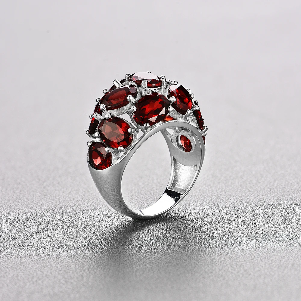 Natural gemstone garnet unisex ring 925 sterling silver creative fine jewelry Suitable for birthday nice gifts tbj promotion