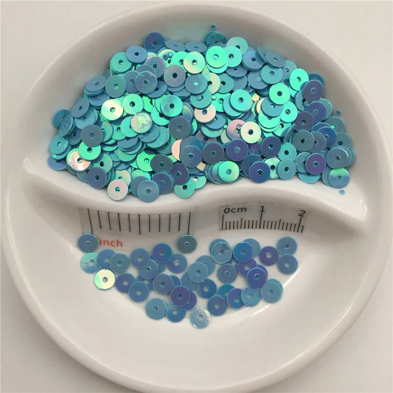 3mm 4mm 5mm 6mm 8mm Flat Round AB Colored Porcelain PVC Sequins Paillette Sewing Craft Wedding Decoration Dress Shoe Cap DIY