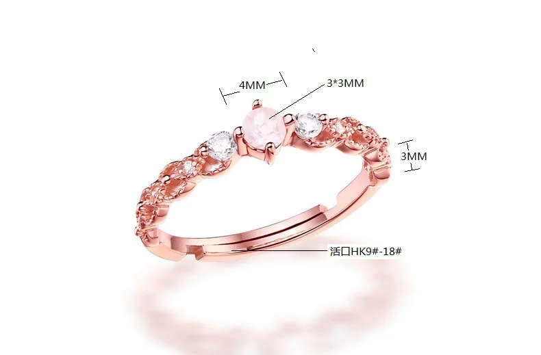 Anomokay Shinny Red & White CZ Gold Color Rings for Women Wedding Party Gift 925 Sterling Silver Free Size Ring Luxury Jewelry