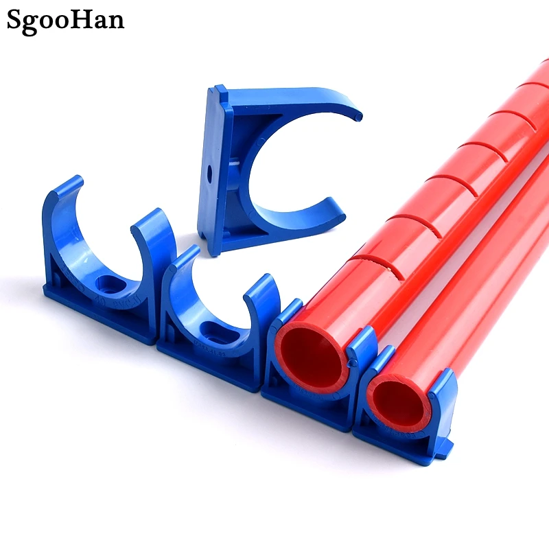 2~20pcs I.D 20~50mm Blue PVC Pipe Clamp Connector Garden Irrigation Aquarium Fish Tank Watering Adapter Fittings Fixing Joints