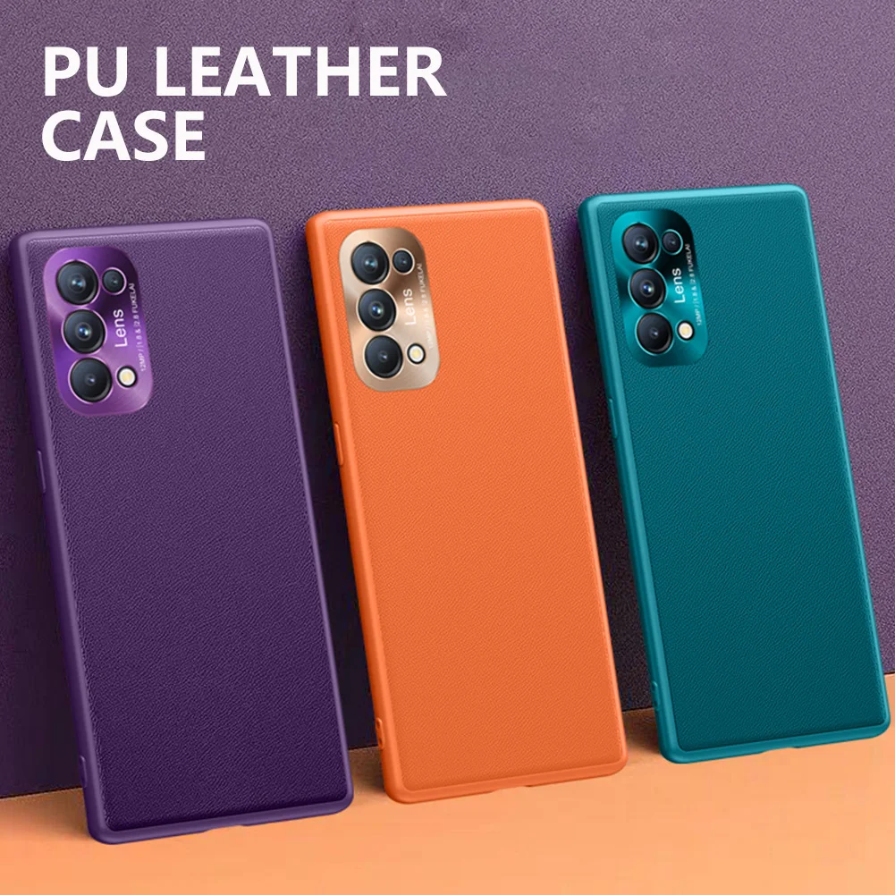 

Reno5 Hard PC capa For OPPO Reno 5 Pro Case luxury Leather shockproof Ultra Thin Curve Protective Cover For Reno5 Pro Back case