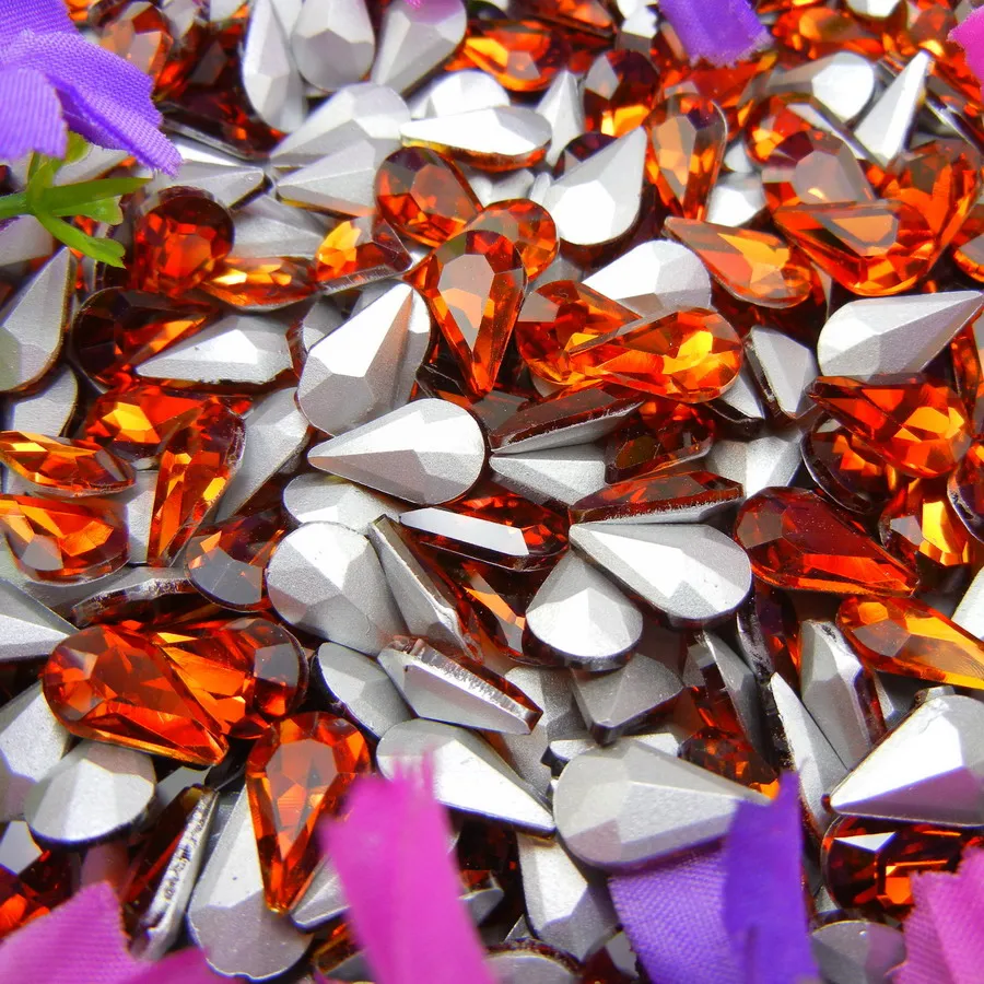 Glaskristall 3*6mm 6*10mm 8*13mm Schöne Farben Wassertropfen Tränenform Klebe-Rhinestone-Perlen Nailart DIY Dekoration – Detail 9