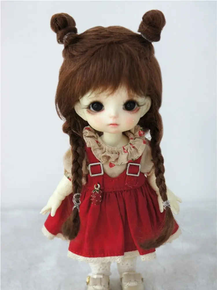 JD545 OB11 YOSD MSD SD Linda trenza BJD Mohair peluca 1/8 1/6 1/4 1/3 pelo de muñeca barato de tamaño 5-6 pulgadas a 8-9 pulgadas accesorios superiores