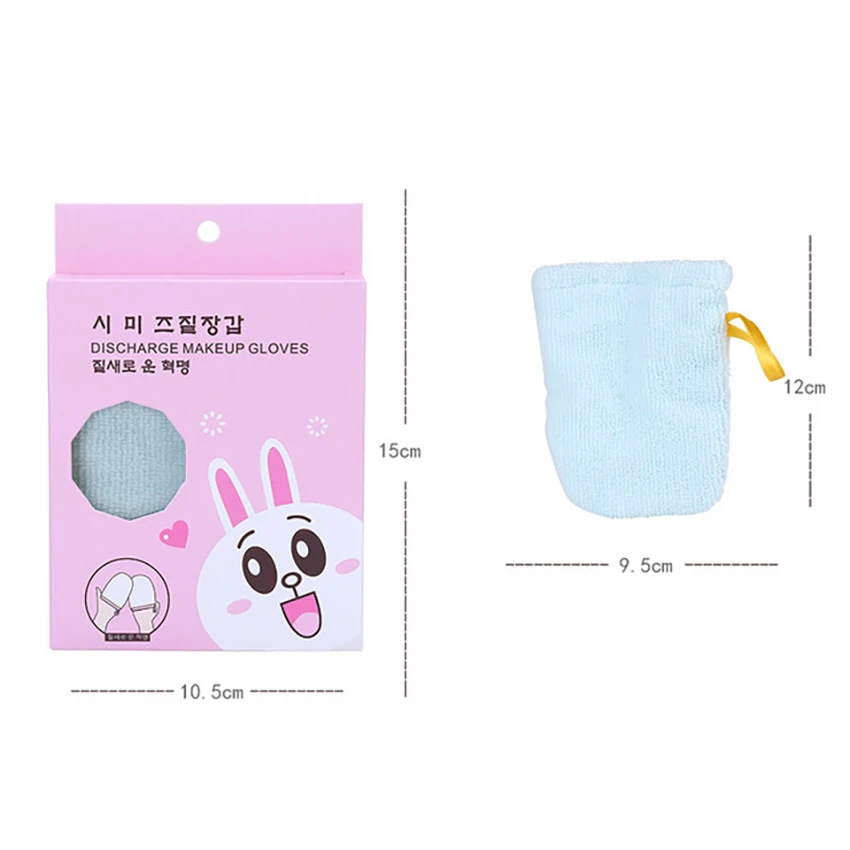 1pc luvas removedor de maquiagem de microfibra macio viagem luvas de limpeza facial toalha, banho de chuveiro luva de limpeza limpador de cuidados com a pele ferramenta