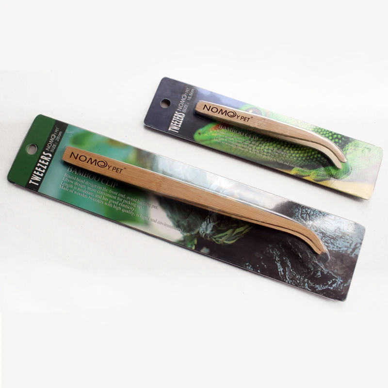 Long Super Reptile Wood Tweezers Clips Frog Spider Litter Terrarium Cleaning And Feeding Dropshiping Tongs Tweezers Bamboo