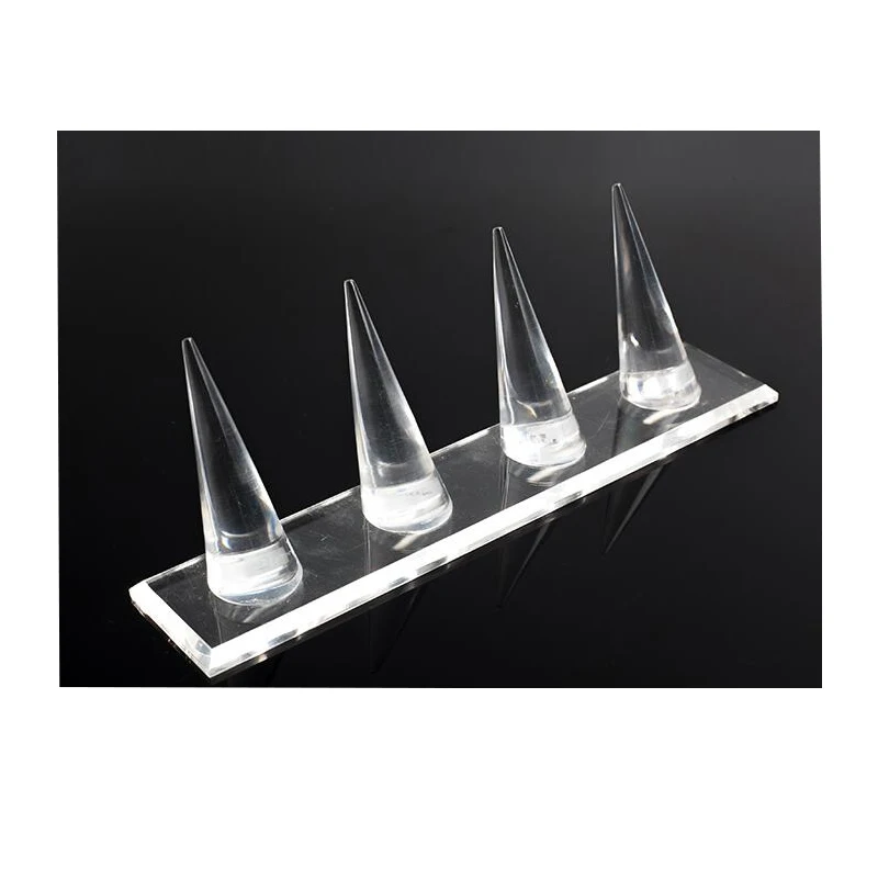 Acrylic Conical Solid Ring Holder, Display Rack, Finger Tail Ring Counter, Display Props, Jewelry Organizer, Fashion