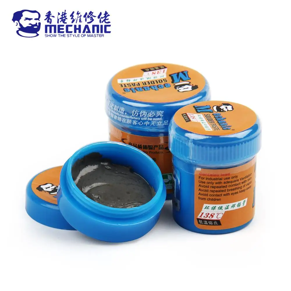 MECÂNICA-Pasta de solda sem chumbo, baixa temperatura de solda, Welding Tin Paste para PCB, BGA, Chip Repair, V4B45, Sn42, Bi58, 138 ℃