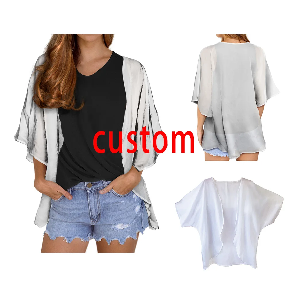 Print On Demand Cardigan Women Polynesian Printing Tops Chiffon Beach Cardigan Blouse Shawl Tops Outwear Autumn Woman Clothing