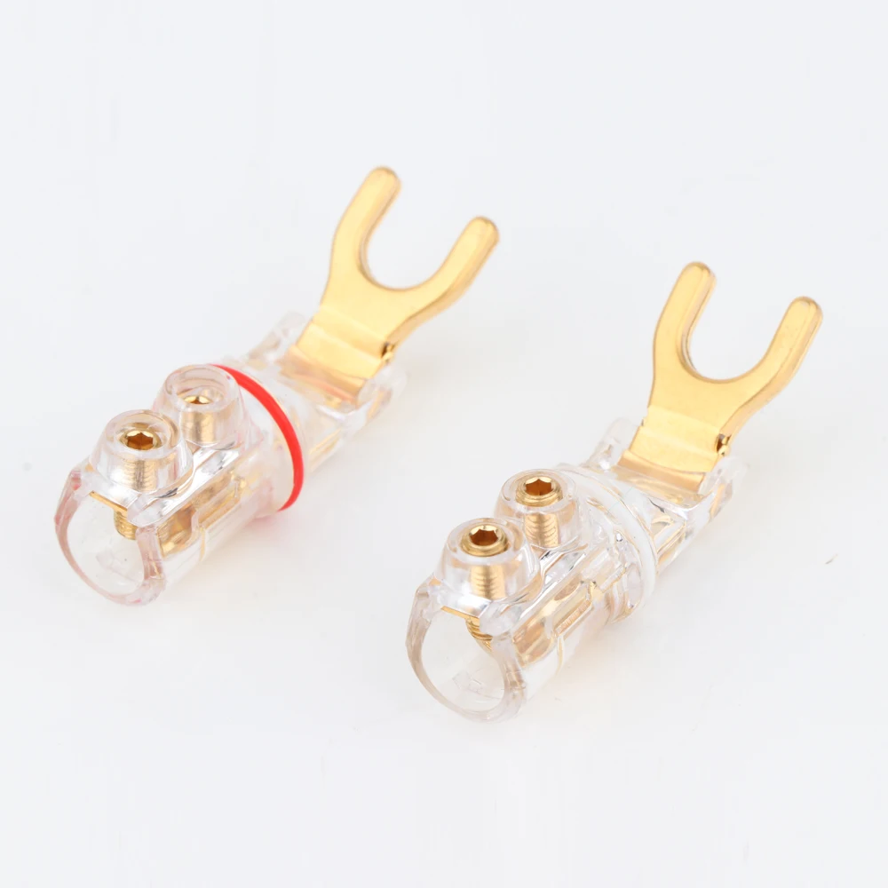 

SY1523 HiFi Audio Y Spade Plug Pure Copper Speaker Terminal Connector Hi-End Speaker Cable Connector Adapter