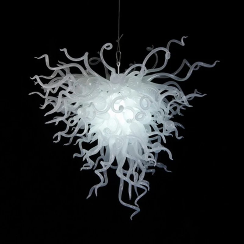 

Classic White Murano Glass Chandelier Light Fixture LED Lusture Living Room Home Light Modern Led Chandelier Kitchen Decor