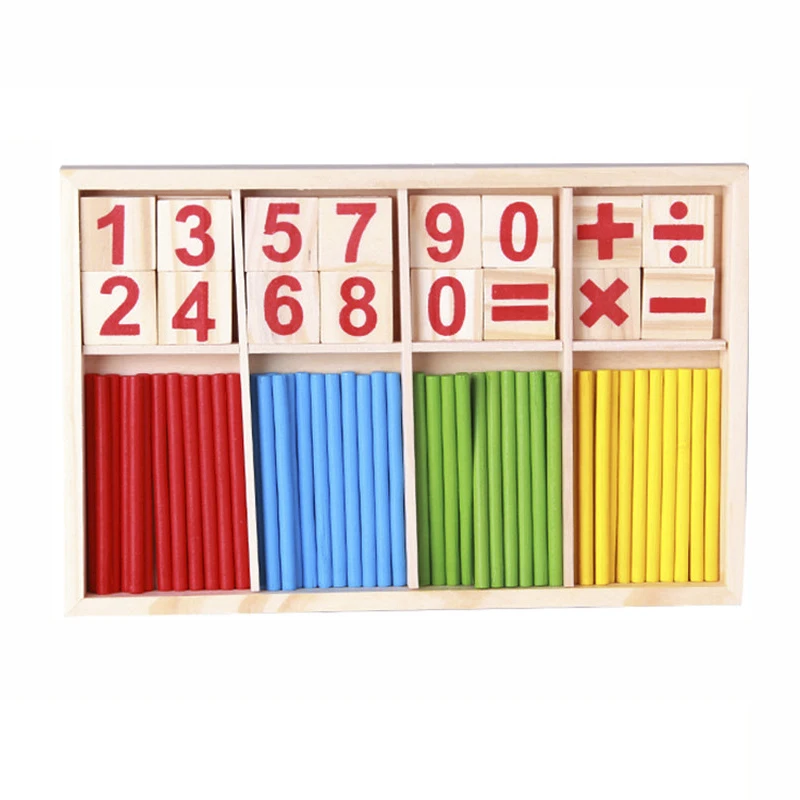 Wooden Counting Sticks Education Math Toys Montessori Mathematical Educational Parent-child interaction Baby Children Gifts