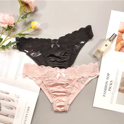 Underwear Women Sexy Lace Thong Pants Female Hollow Out Panties Low Waist Fashion Underpants New Ladies Bow Underwear Shorts