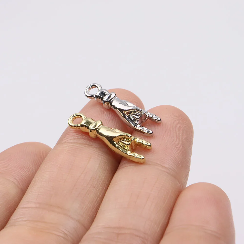 Eruifa 20 sztuk 20*5mm piękne 3D ręcznie biżuteria ze stopu cynku DIY Charms wisiorek kobiety dziewczyna naszyjnik, bransoletka z kolczykami 2 kolory — zdjęcie 7