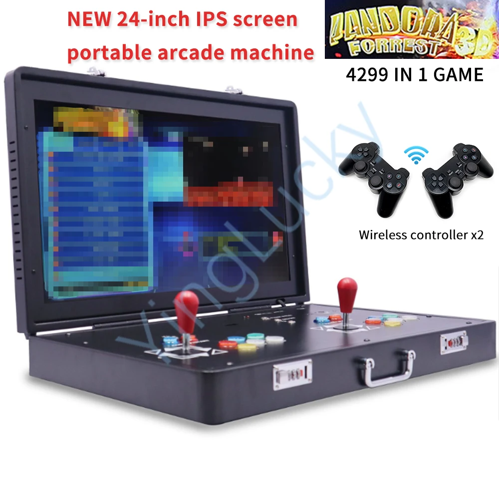 

24 inch 3D wifi Pandora game machine 10000 in 1 portable arcade console dual joystick LED button 128G large memory