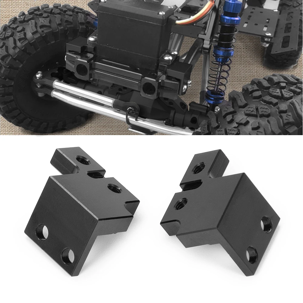 AXSPEED Black Aluminum Alloy Front Servo Mount Plate Kit for Axial SCX10 II 90046 1/10 RC Crawler Car Upgrade Parts