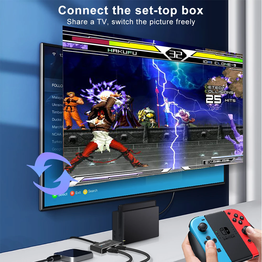 Splitter Switch 2.1 compatibile HDMI 8K KVM Switcher Ultra HD 2 in1 Out per Computer portatile 2 fonti a 1 Switcher display nuovo