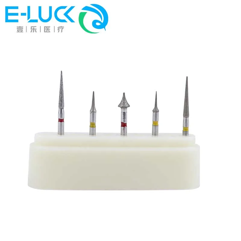 5pcs/Box Dental Diamond Burs Interproximal Enamel Grinding Polishing Drills Dentistry Lab Needle Material