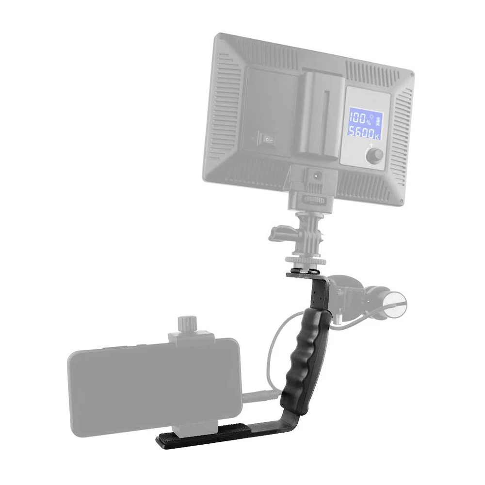 Suporte com estabilizador gimbal para celular, adaptador com abertura de cabo, tipo l e sapata fria 1/4, para zhiyun smooth q2 4 dji osmo mobile 3