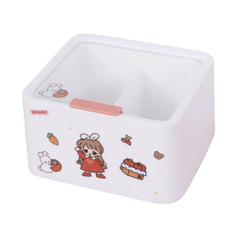 Creative Durable Storage Box with Lid Dust Proof Made by Plastic Lovely Cute Image Can Be Decoration Improve Popularity