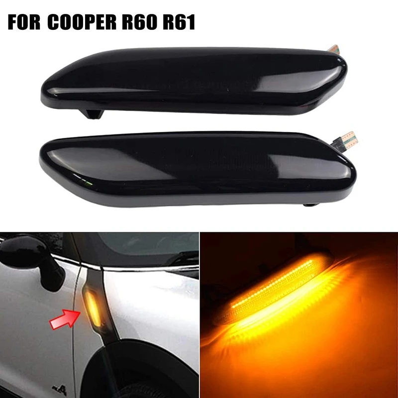 Car Dynamic Amber Led Front Fender Side Marker Light Turn Signal Lamp for-BMW Mini Cooper R60 Countryman R61 Paceman