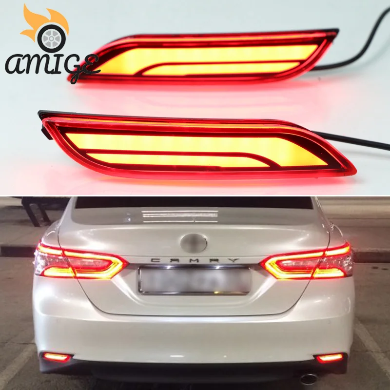 

Car LED Reflector Bumper Lamp Taillights For Toyota Camry SE XV70 2018 2019 Backup lamps Brake Light Rear Lights