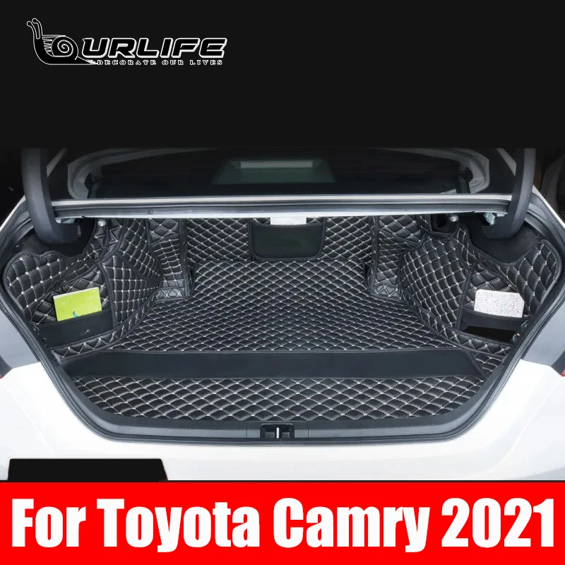 

Rear Trunk Mat Car Trunk Leather Mats Parts Rear Boot Liner Styling Anti New Pattern Dirty Protector Tray For Toyota Camry 2021