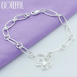 DOTEFFIL-Bracelet Pendentif Fleurs Everver Porte-Bonheur pour Femme, Argent Sterling 925, Charme, Mariage, Fiançailles, ix, Bijoux Fantaisie