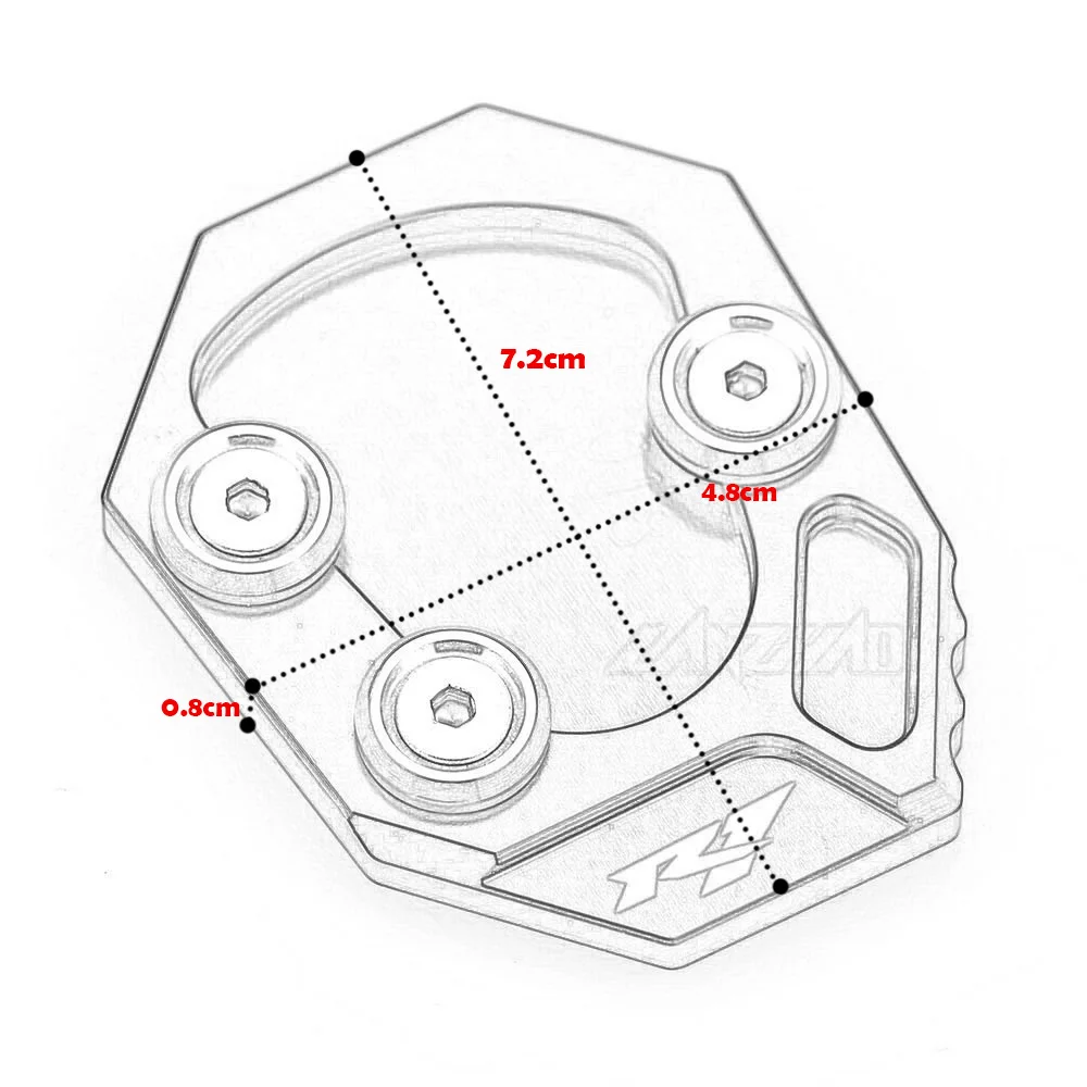 Ampliador de soporte lateral para motocicleta R1, accesorio de aluminio CNC para Yamaha YZF R1, 2009, 2010, 2011, 2012, 2013, 2014