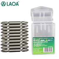 LAOA  10pcs Screwdriver Bits S2 Alloy Steel Screwdrivers 58HRC Slotted and Phillips Bit