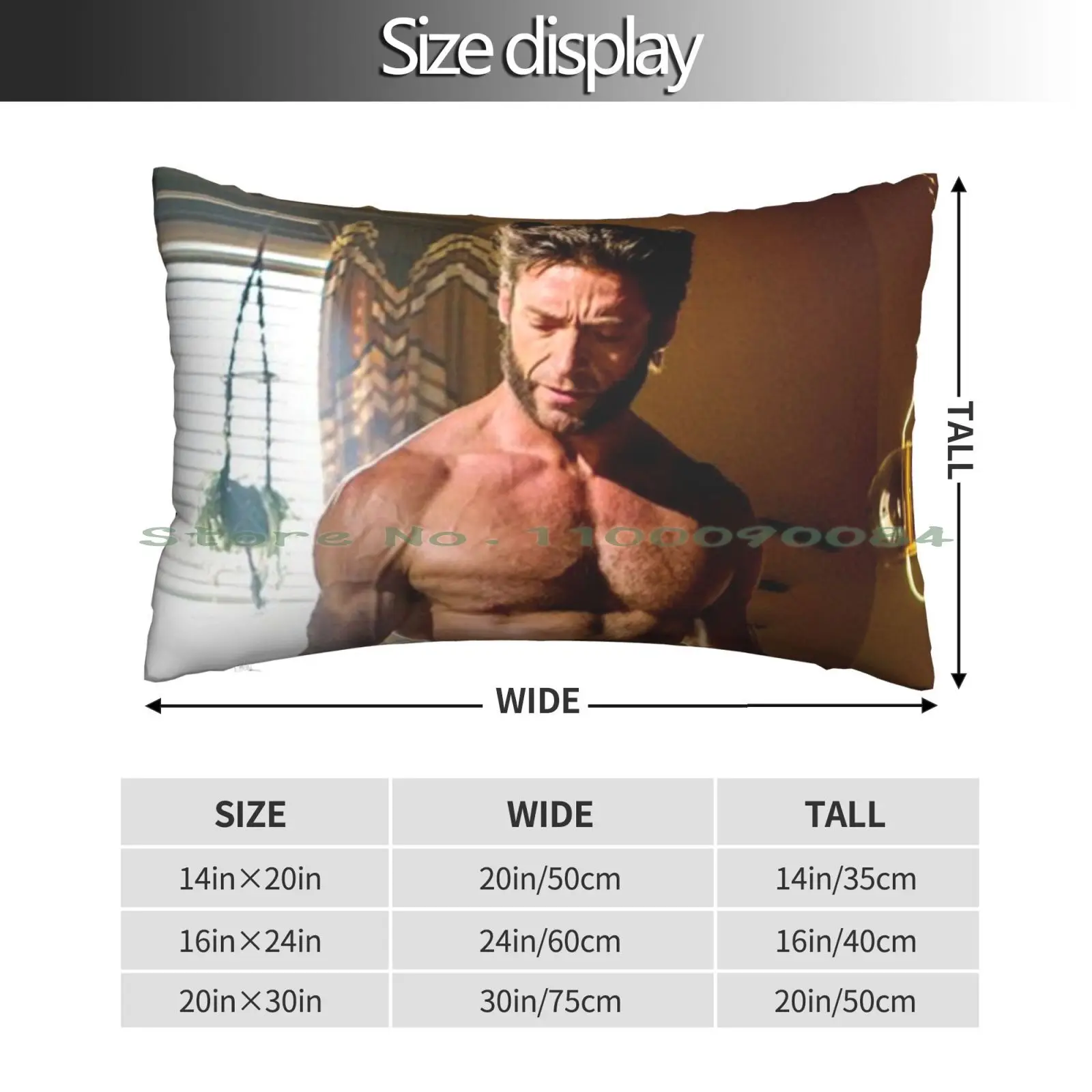 Hugh Jackman Pillow Case 20x30 50*75 Sofa Bedroom Hugh Jackman Actor Movie Legend 80s Xm Man Artis Gym The Long Rectangle