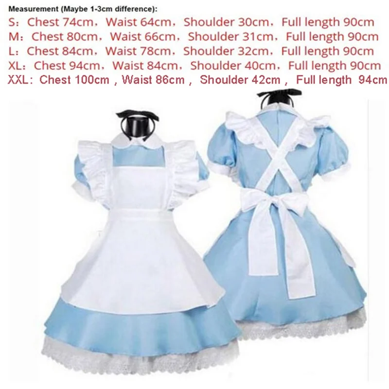 Halloween Vrouwen Kostuum Volwassen Anime Alice In Wonderland Blue Party Dress Alice Droom Vrouwen Sissy Maid Lolita Cosplay