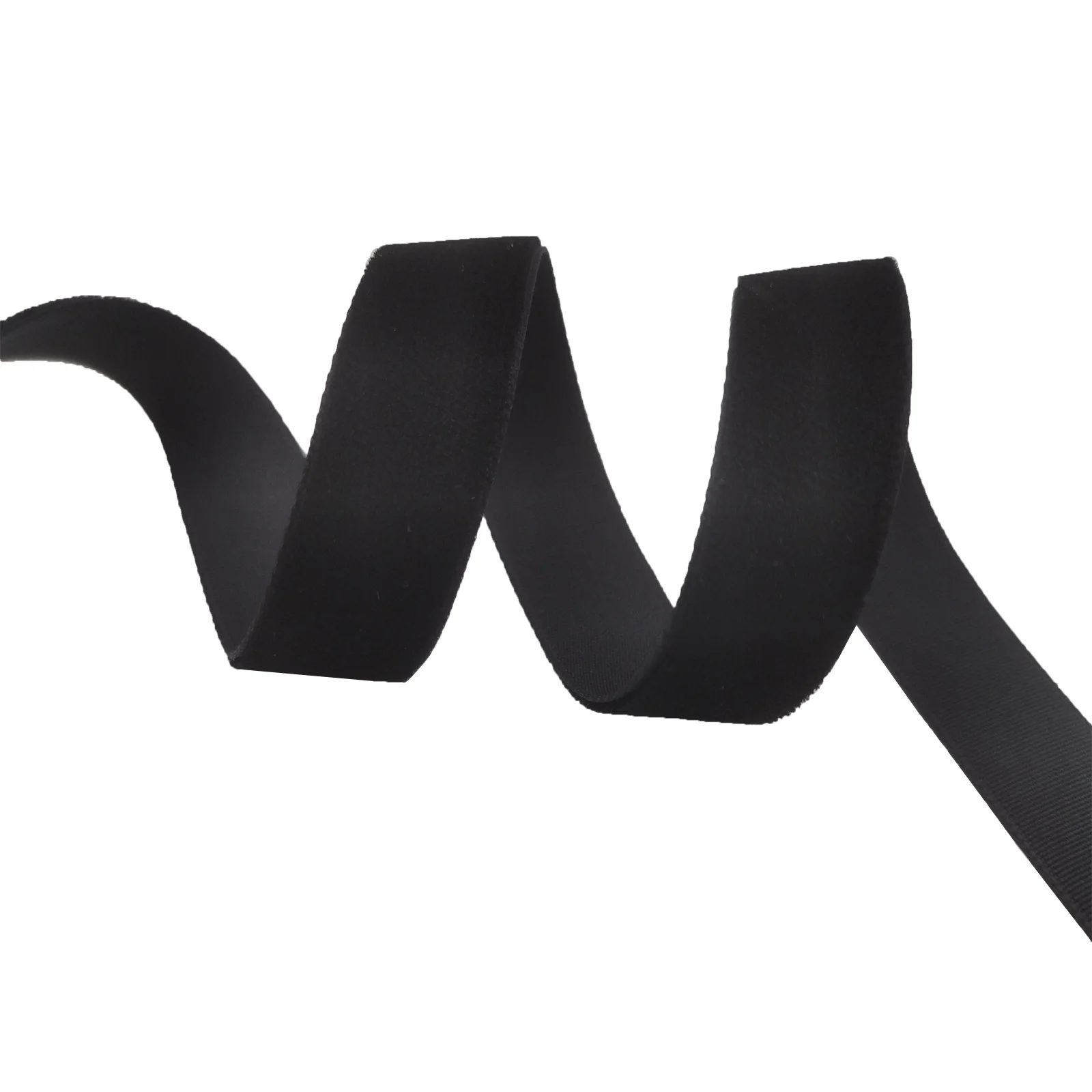 22MM X 10Meters Single Face Black Velvet Ribbon non elastic velour webbing headband Hair band accessories