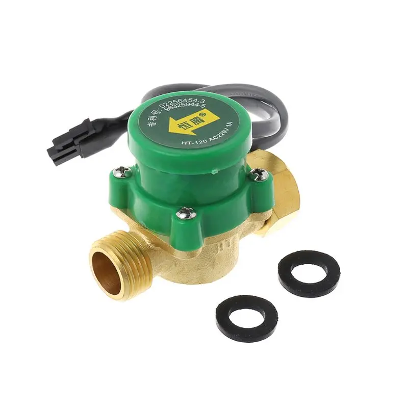 HT-120 di alta qualità G1/2 "-1/2" pompa di circolazione dell'acqua flussostato on-off disjunctor acqua calda e fredda 1.5A per cucina/bagno