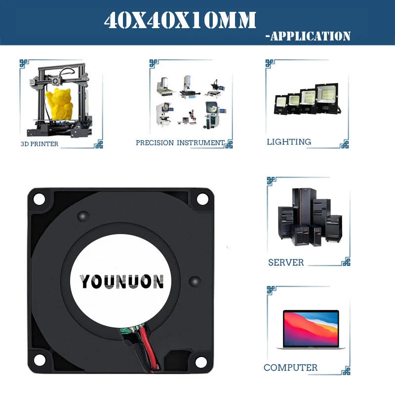 ブラシレスブロワー,冷却,3Dプリンター用,油圧およびデュアルバー,小型ファン,5v 12v 24v,40mm,40x40x10mm