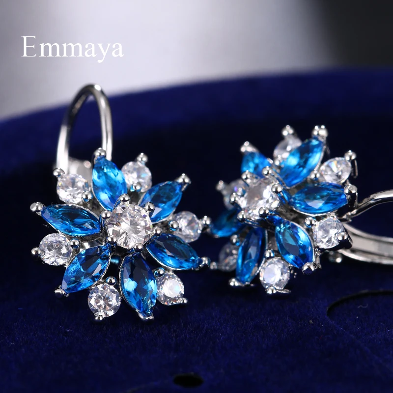 Emmaya New Fashion Design For Female Sunflower Appearance Cubic Zircon Delicate Earring Charming Jewelry In Party Decoration