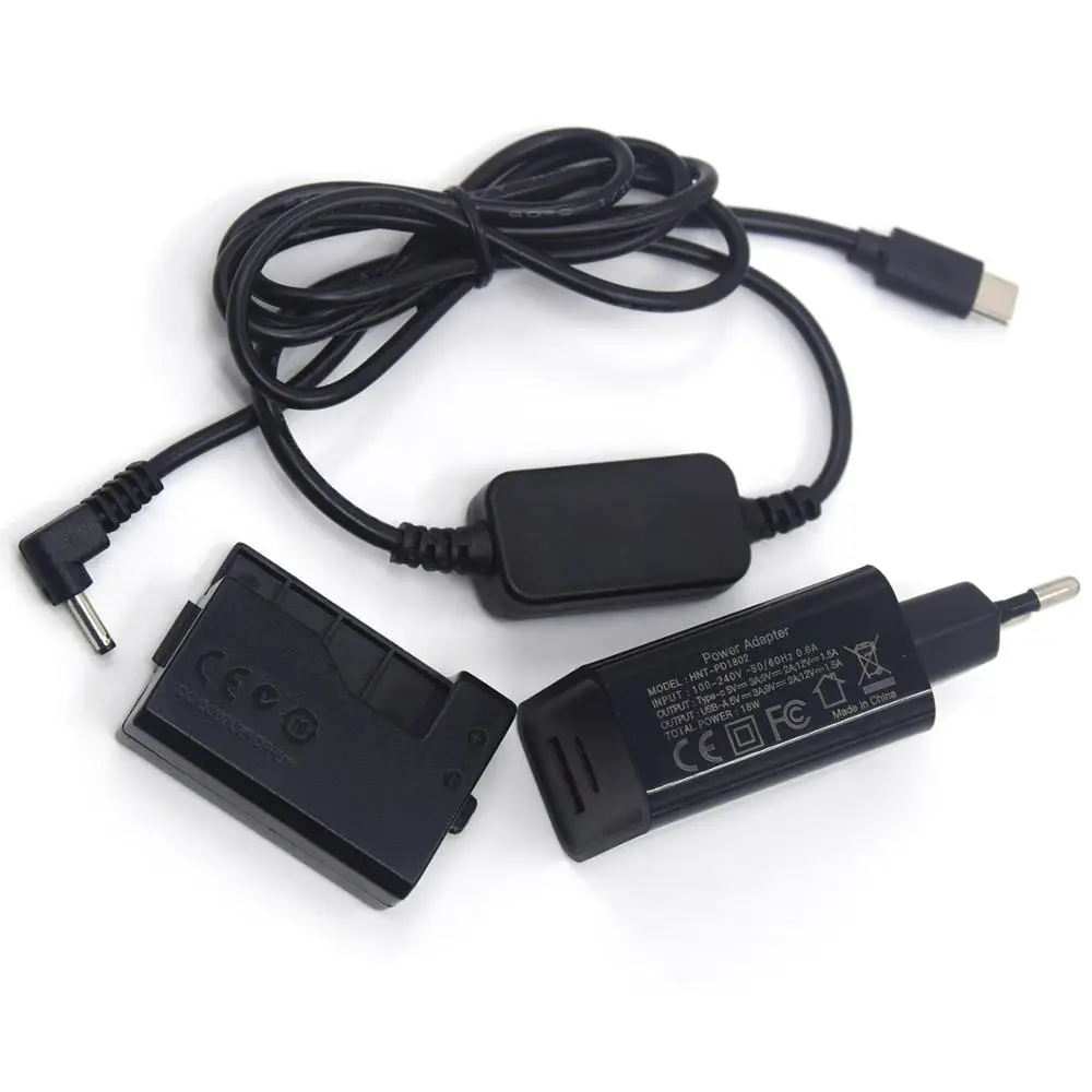 PD + Tặng Dây Cáp Sạc USB Type-C + DR-E10 LP-E10 Giả Pin Cho Máy Canon EOS 1200D 1300D 1500D x90 X80 X70 X50 T5 T6 T7