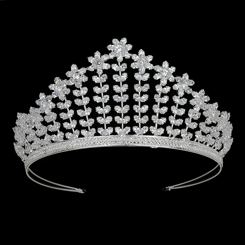 

Tiaras and Crown HADIYANA Flamboyant Vintage Women Wedding Hiar Jewelry Bridal Hair Accessories Zircon BCY8949 Corona Princesa