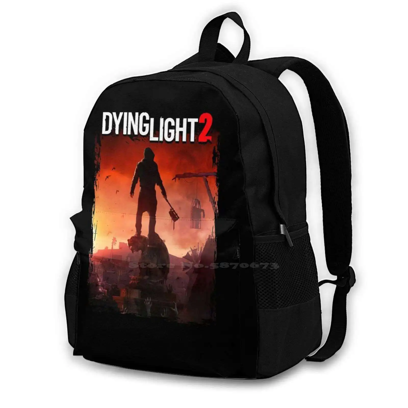 Light 2 Video Game Fashion Pattern Design Travel Laptop School Backpack Bag Light Horror Survival Video Game Videogame