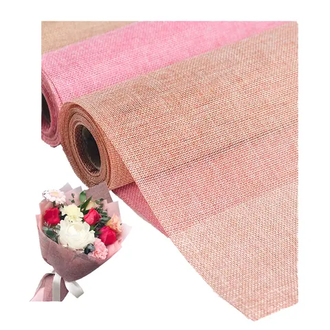 5 Yard Korean Style Colored Linen Flower Wrapping Paper Linen-like Filing Paper Floral Bouquet Gift Packaging Supplies