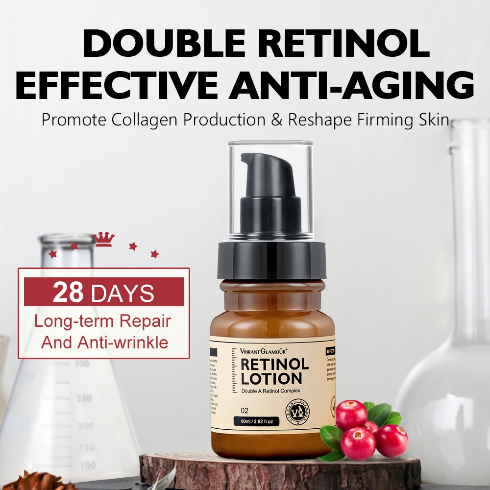 VIBRANTGLAMOUR Retinol Face Lotion Cream Anti-Aging Remove Wrinkle Firming Lifting Whitening Brightening Moisturizing Skin Care