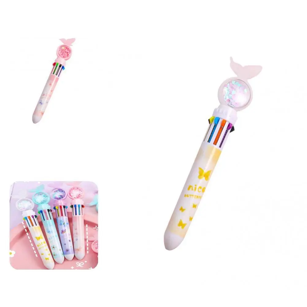 Multicolor Pen  Great 10 in 1 Cartoon Retractable 0.5mm Ballpoint Pen  4 Colors Pen